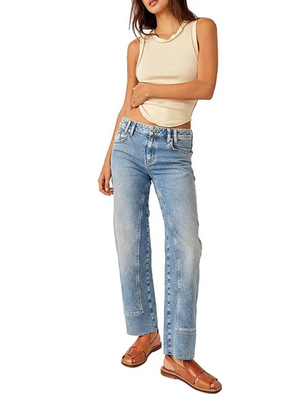 We The Free Risk Taker High Rise Light Blue Straight-Leg Jeans